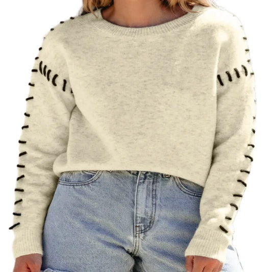 Contrast Round Neck Sweater