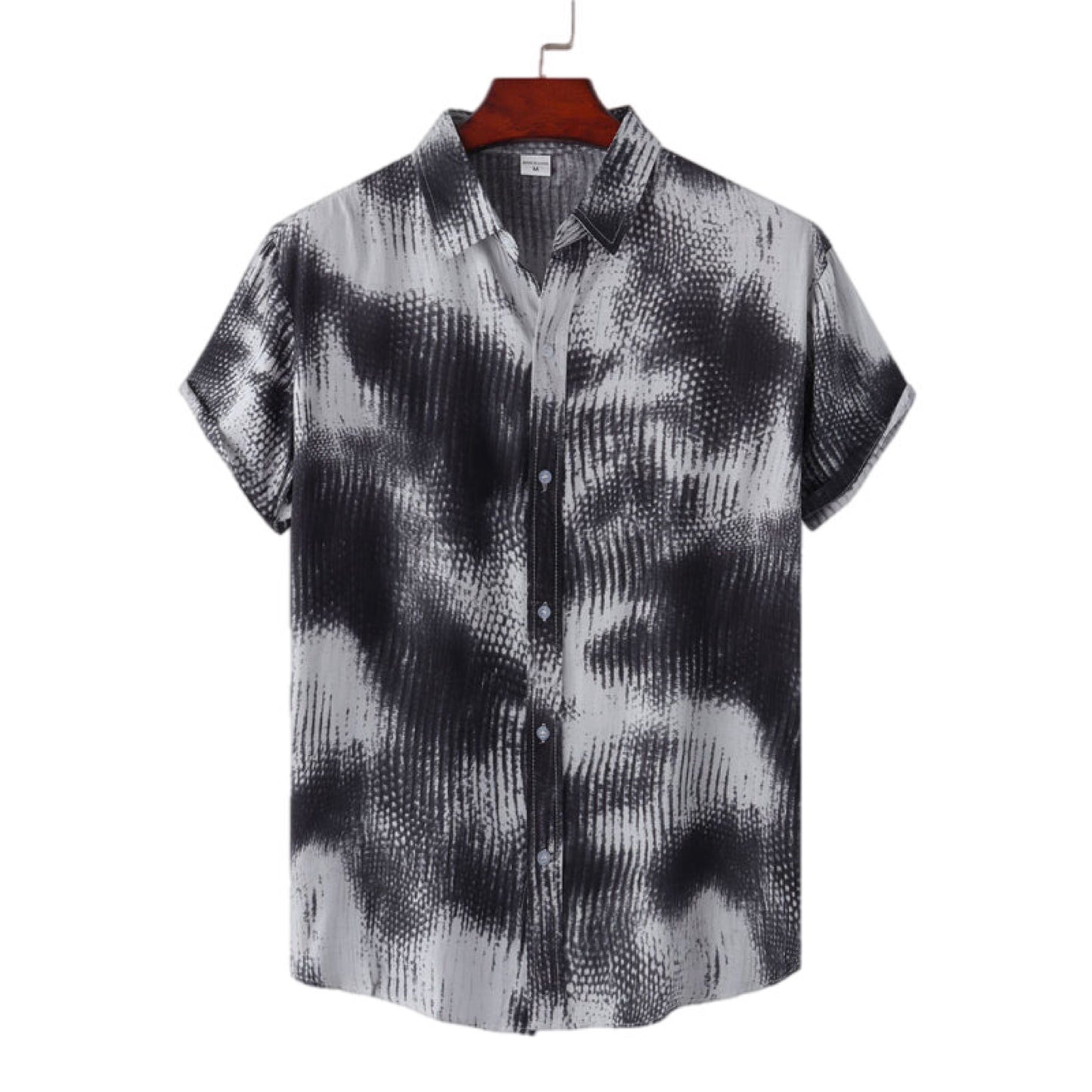 Button Up Short Sleeve Print Shirt