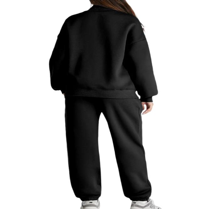 Quarter Zip Long Sleeve Top and Pants Set