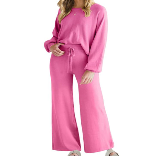 Long Sleeve Lounge Top & Drawstring Pants Set