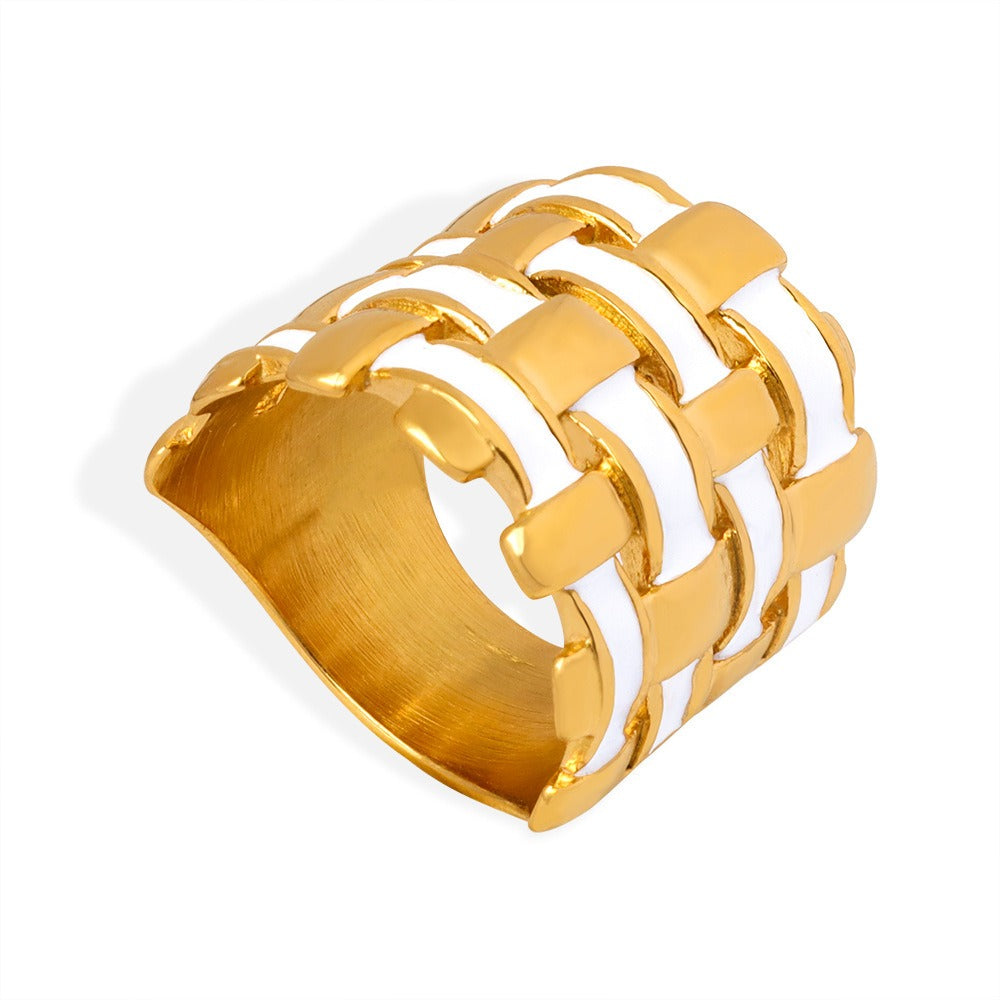 Gold or Silver Steel Weaved Ring