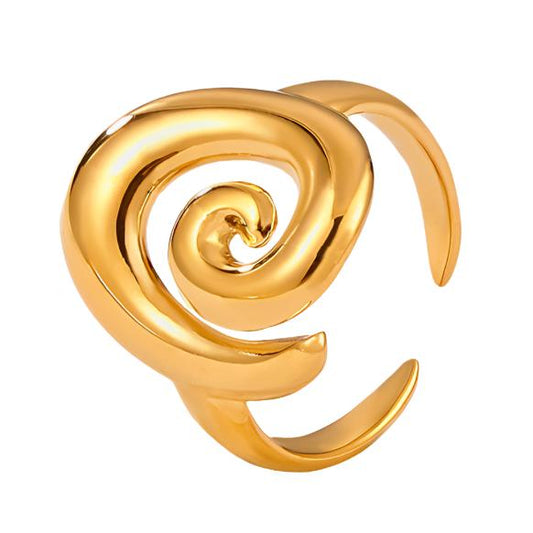 Gold or Silver Steel Spiral Ring