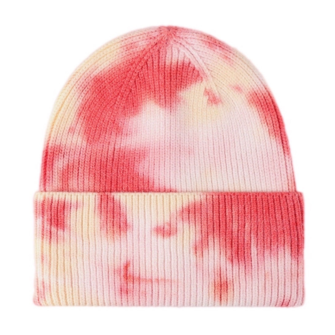 Tie-Dye Cuffed Rib-Knit Beanie