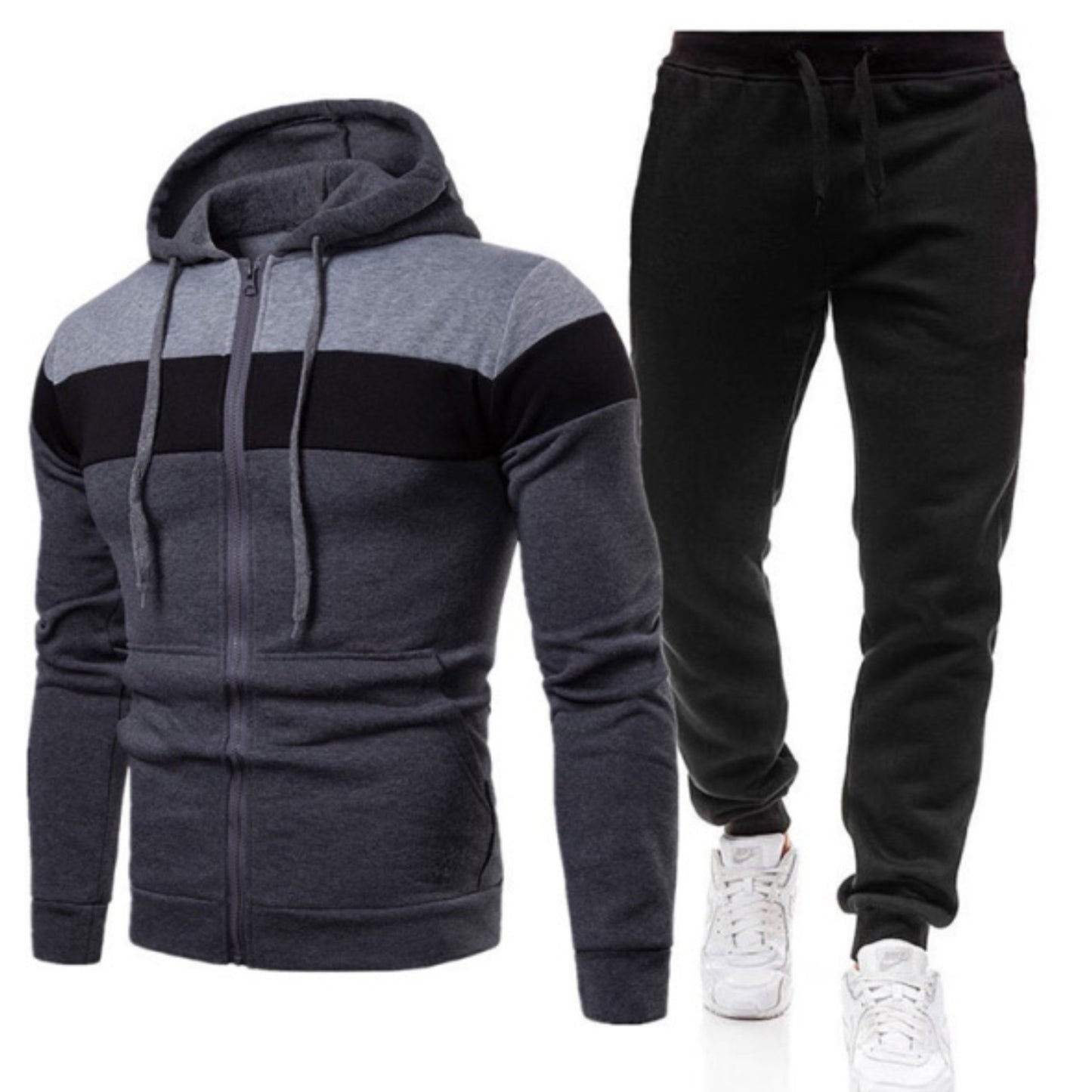 Men's Color Block Sweatshirt & Pant Set