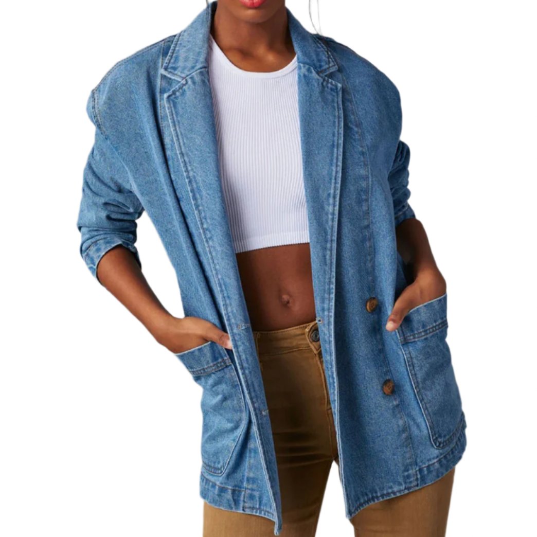 Collared Neck Denim Jacket