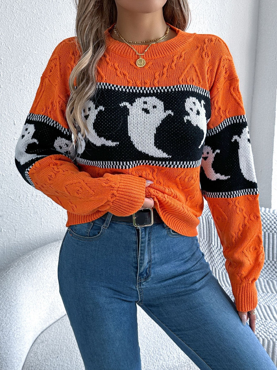 Ghost Round Neck Sweater