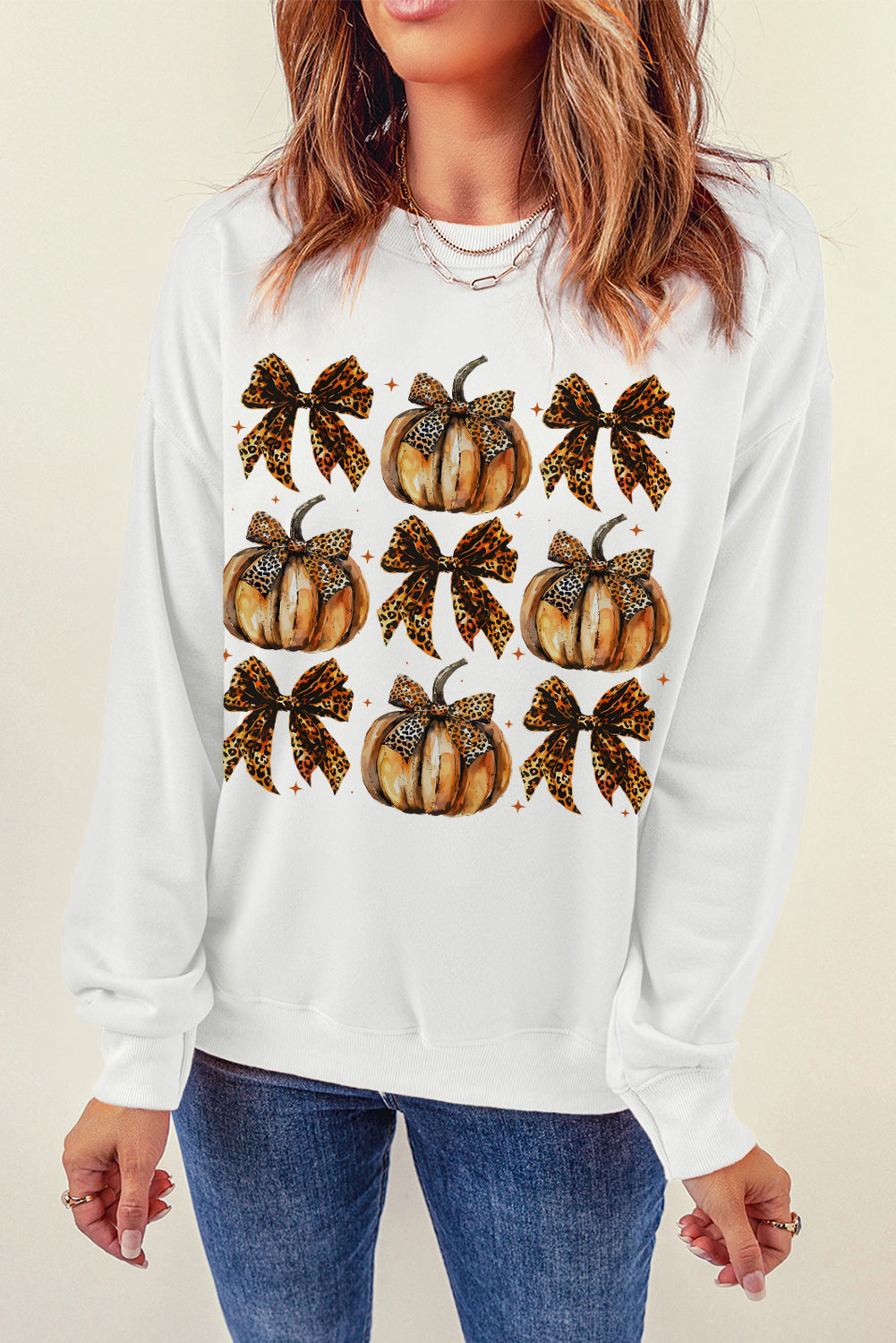 Pumpkin & Bow Graphic Sweatshirt