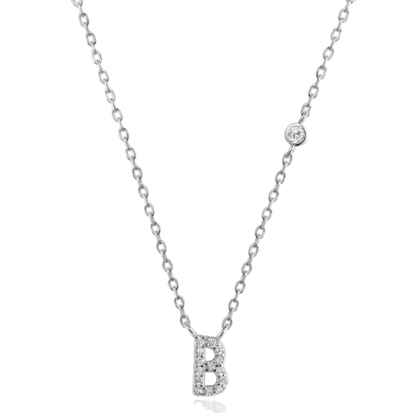 CZ Charm Necklace - A to F