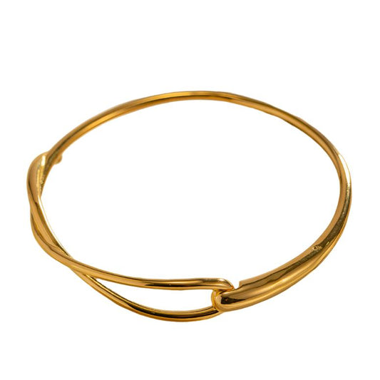 Gold or Silver Steel Bangle Bracelet