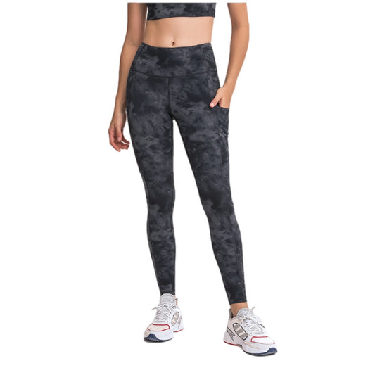 Wide Waistband Sports Leggings with Pockets