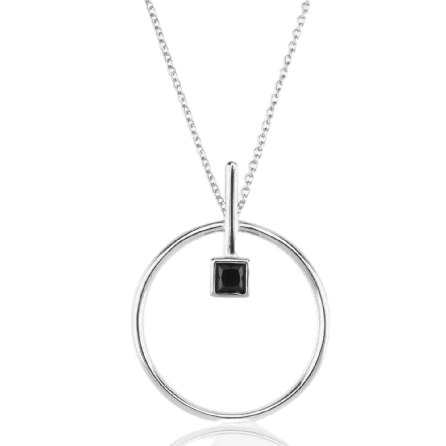 CZ Round Charm Necklace