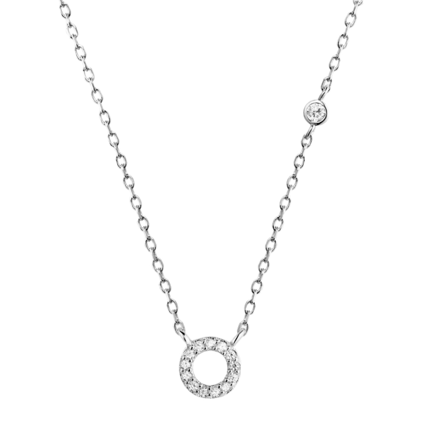 CZ Initial Charm Necklace - L to P