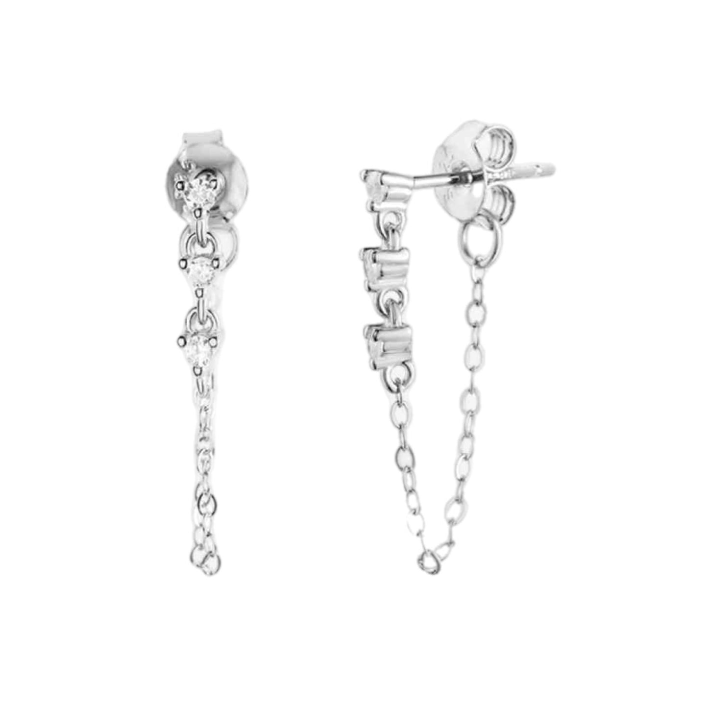 CZ Dangle Stud Earrings