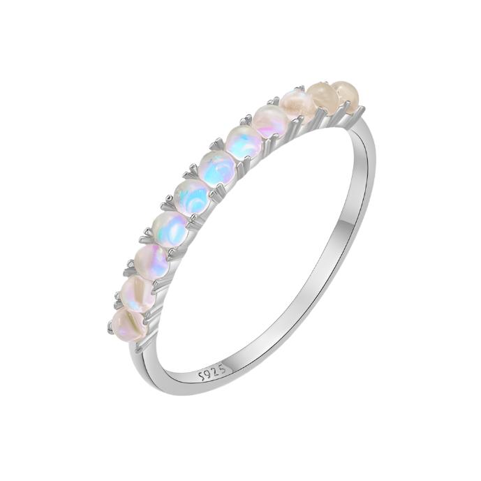 925 Sterling Silver Inlaid Opal Ring