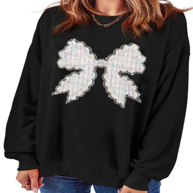 Bow Round Neck Sweatshirt