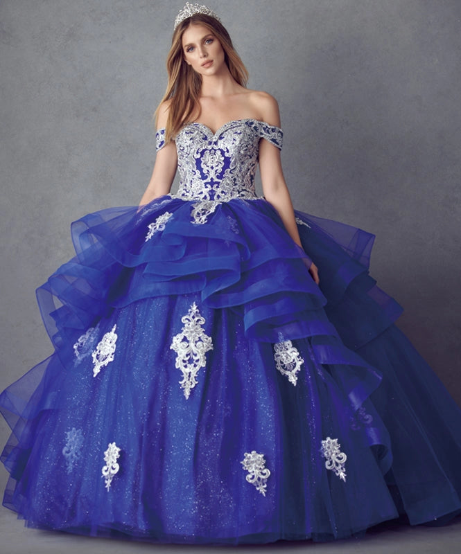 Ruffled Quinceanera Ball Gown