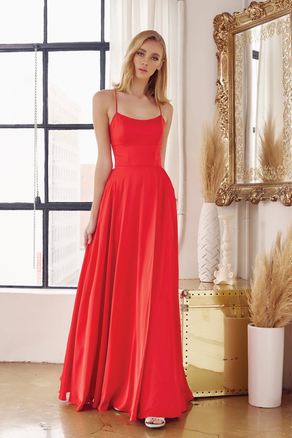 Simple Long Satin Dress