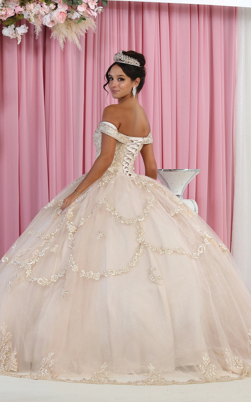 Embroidered Quince Ball Gown