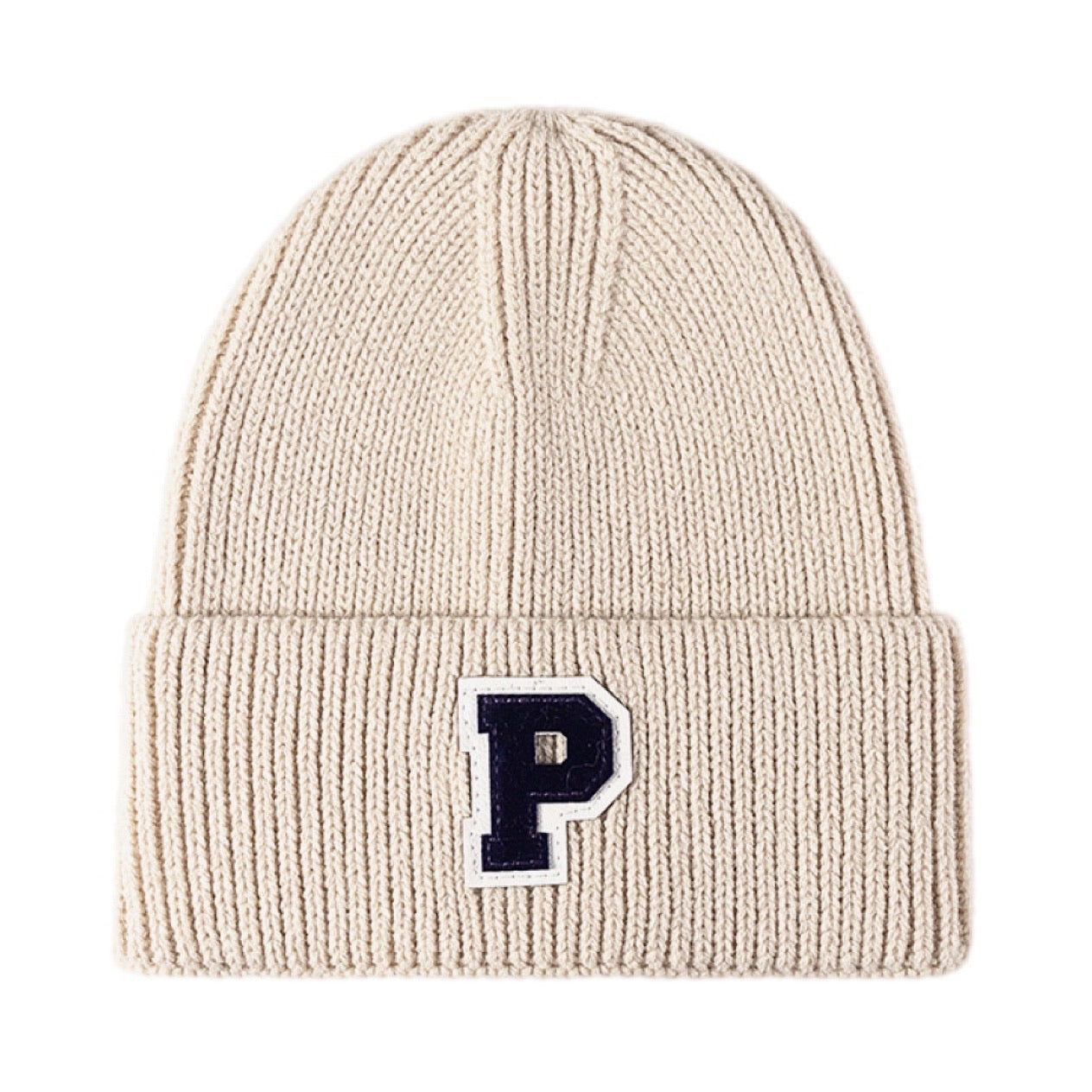 P Patch Cuffed Knit Beanie