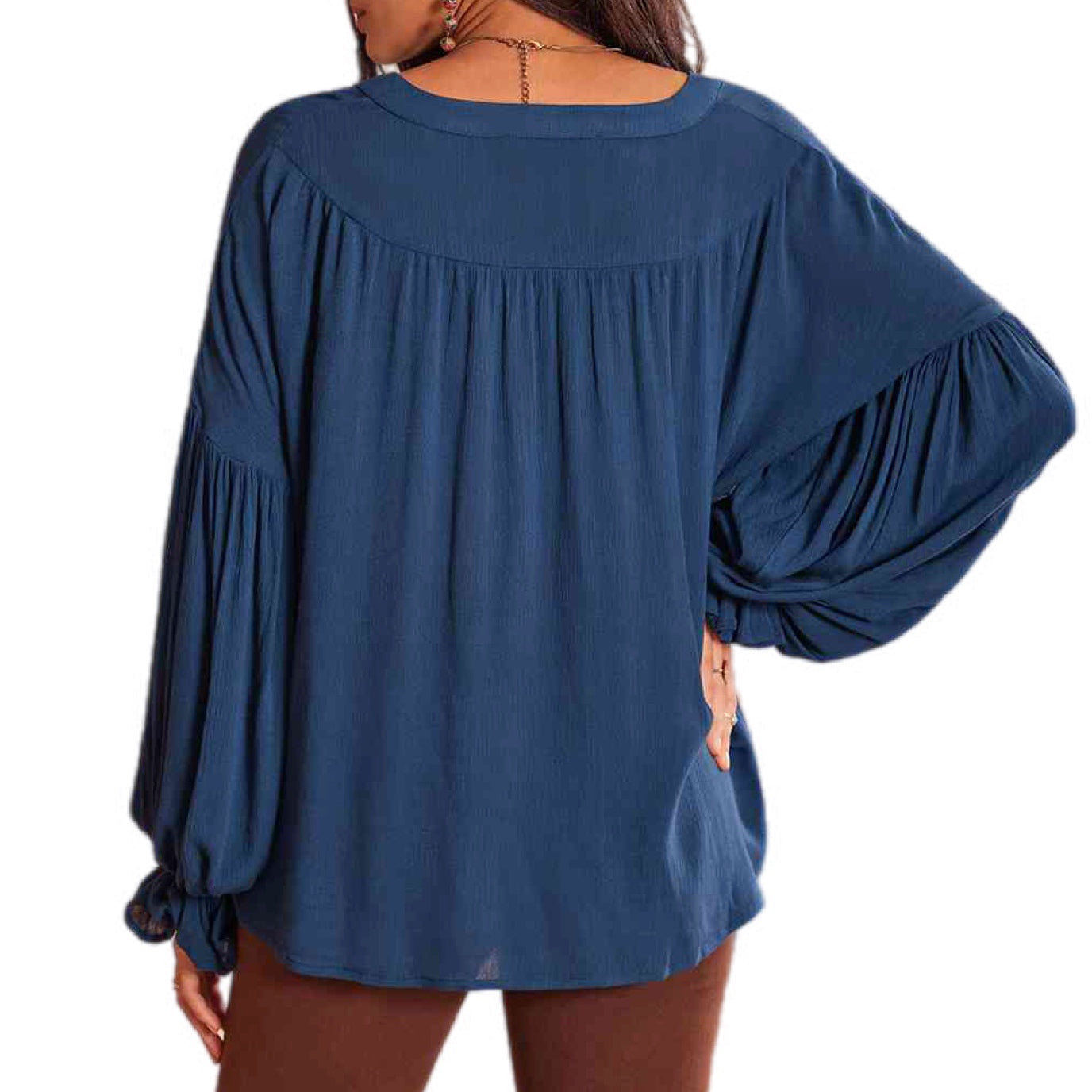 Tie Neck Long Sleeve Blouse