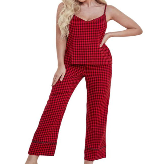 V-Neck Cami & Tied Pants Pajama Set