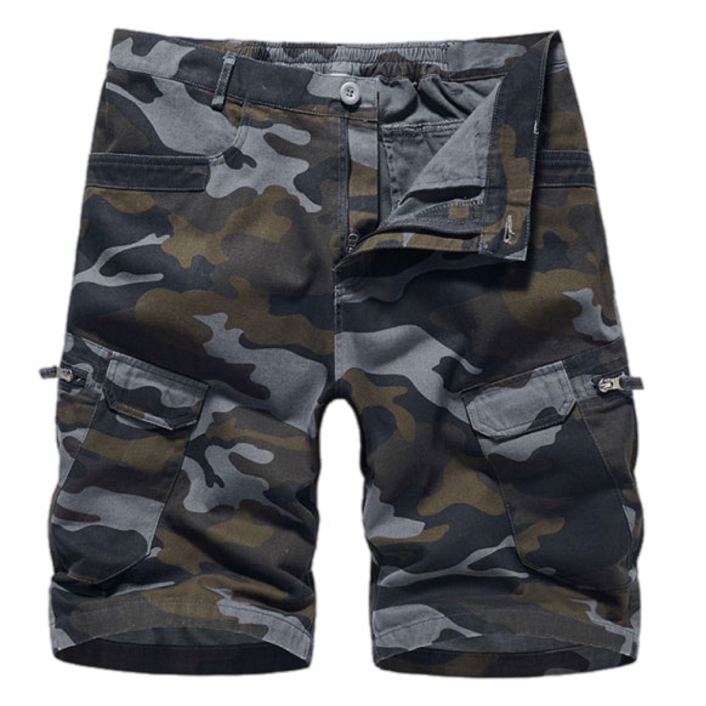 Camouflage Print Cargo Shorts