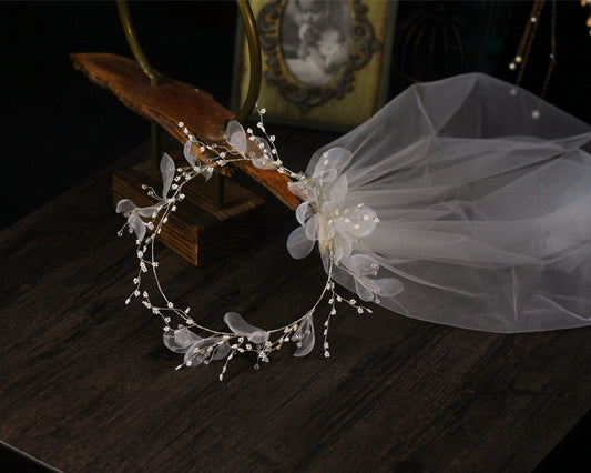 Gold Bridal Head Piece with Veil