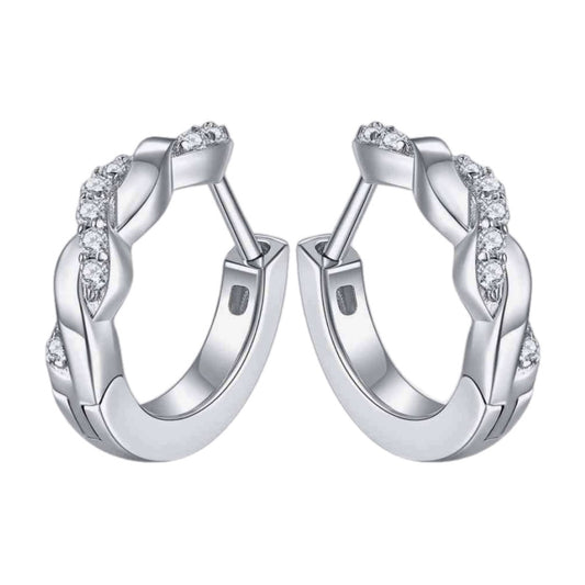 Moissanite Sterling Silver Hoop Earrings