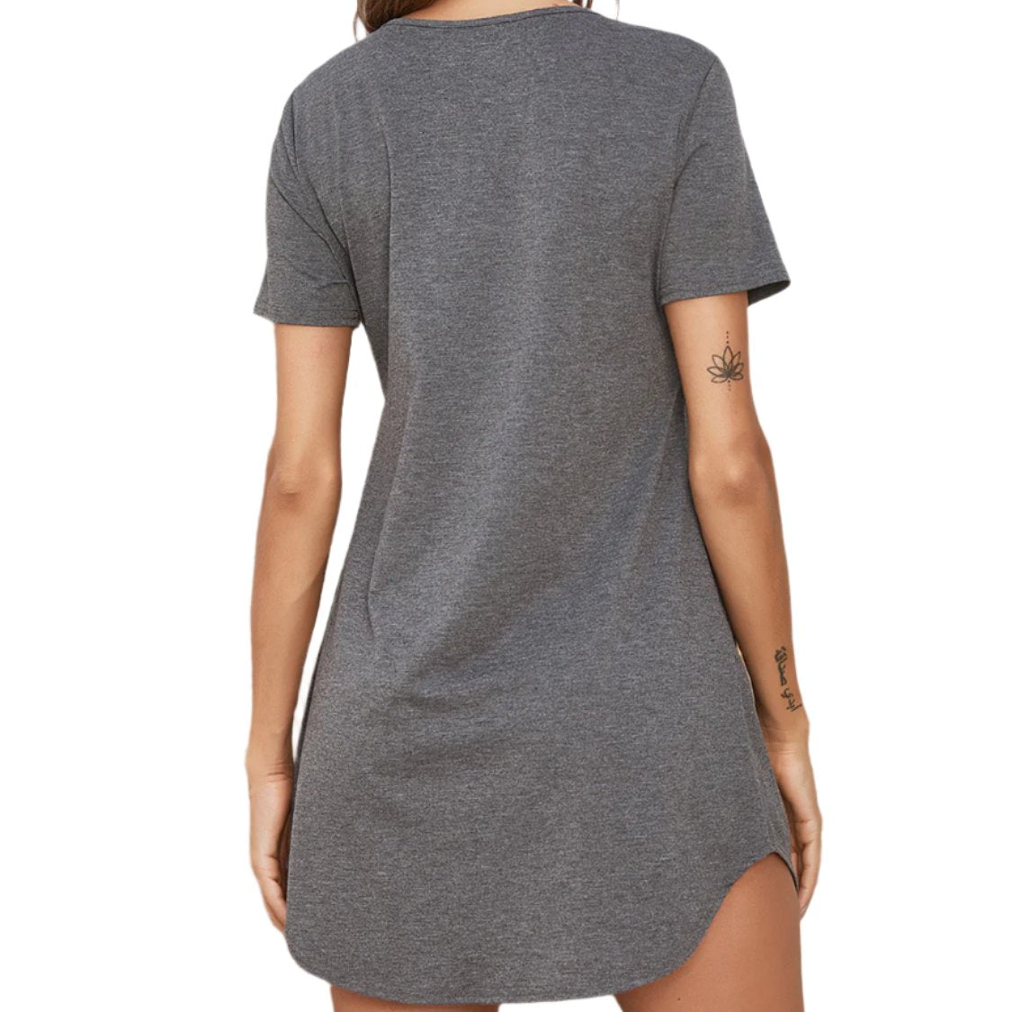 V-Neck Short Sleeve Sleep Dress