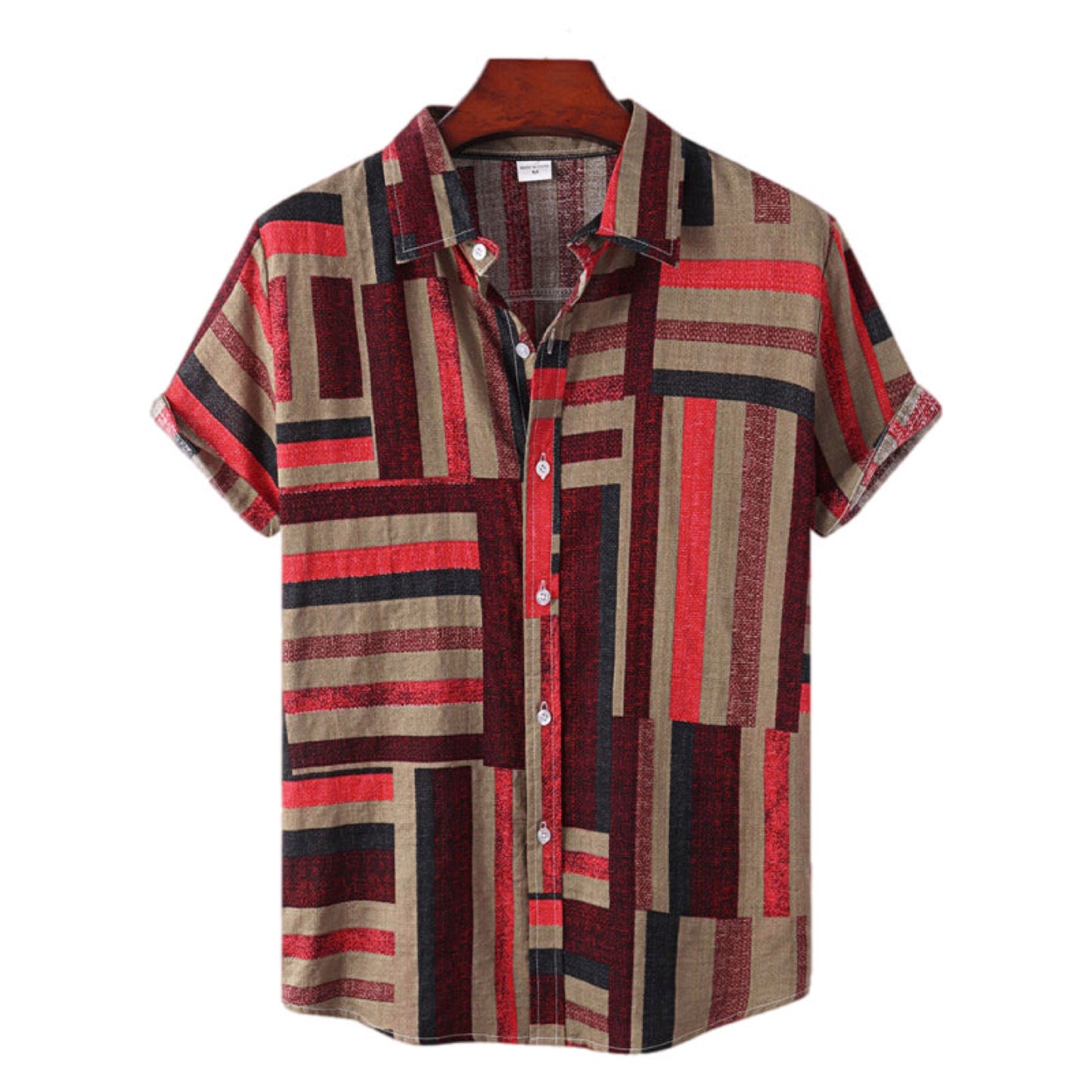 Retro Short Sleeve Button Up Shirt