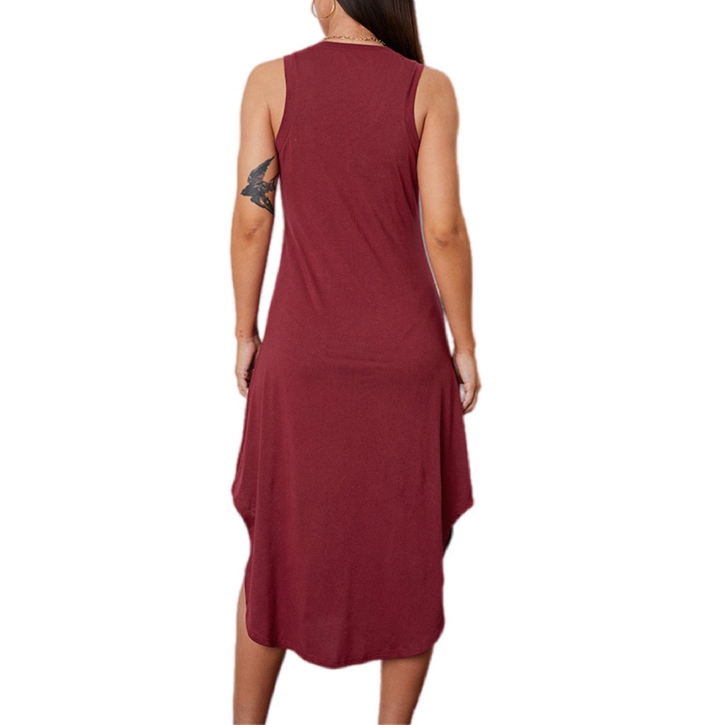 Casual Sleeveless Midi Tank Dress