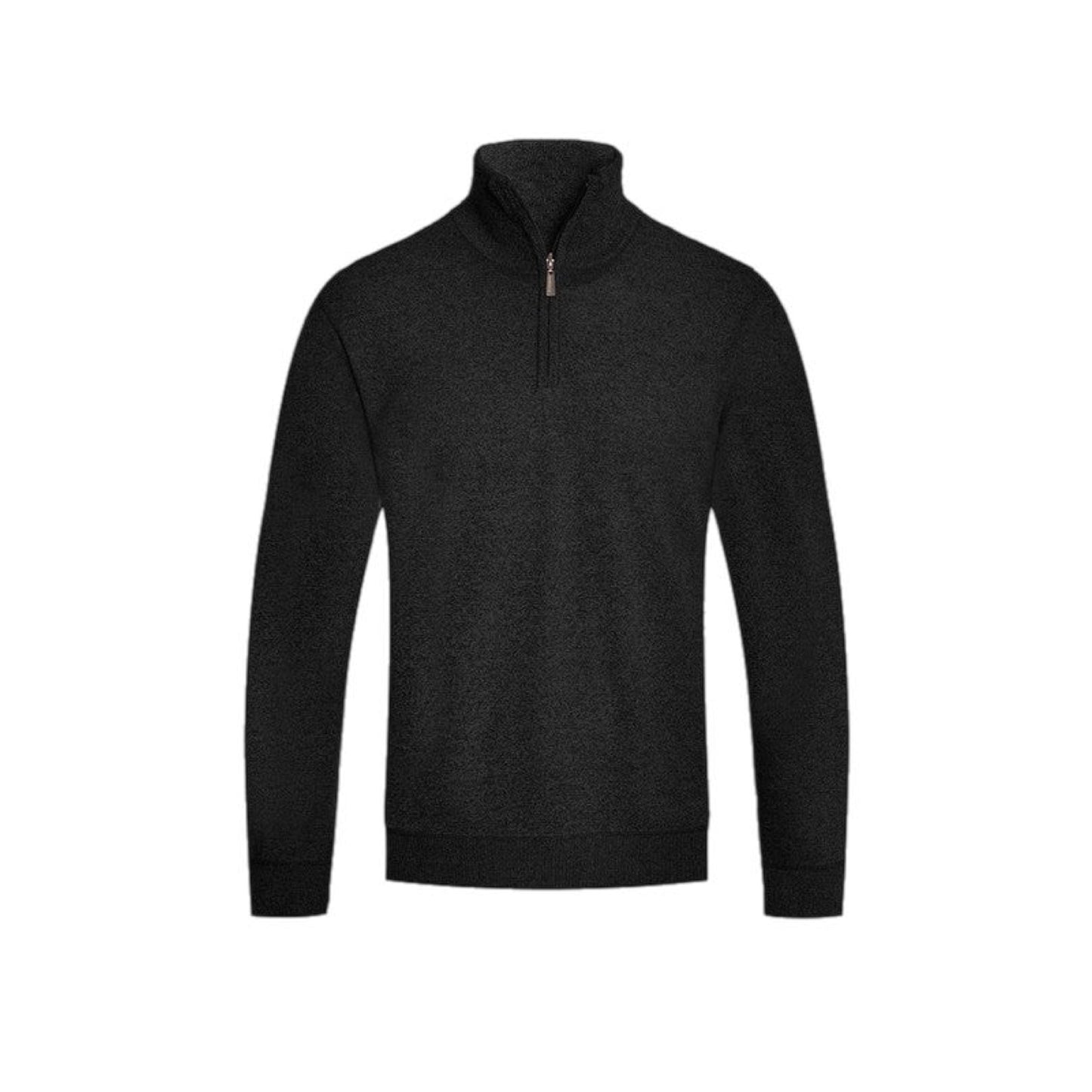 Heathered Half-Zip Fleece Pullover Sweater