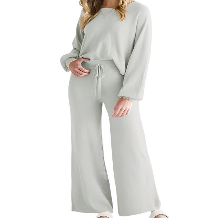 Long Sleeve Lounge Top & Drawstring Pants Set