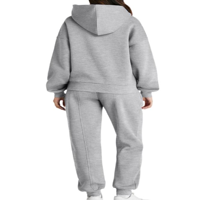 Dropped Shoulder Long Sleeve Hoodie & Pants Lounge Set