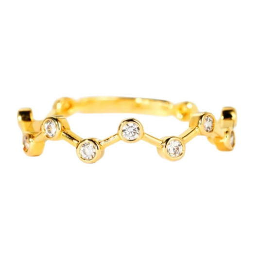 Gold Sterling Silver CZ Ring