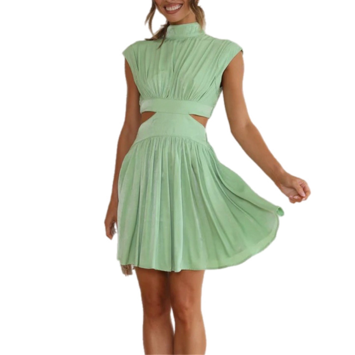 Modern Cutout Mock Neck Dress