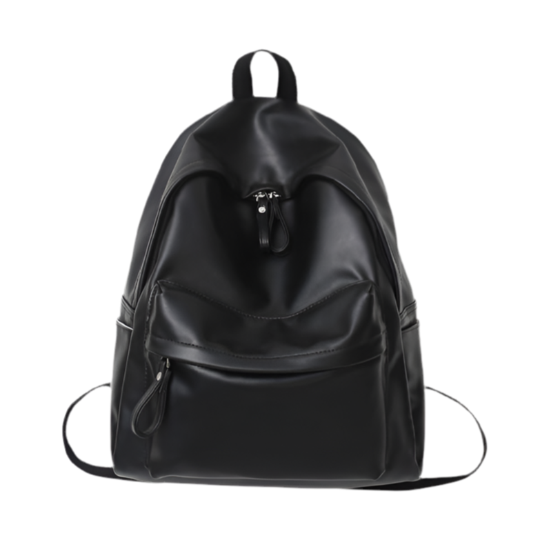 Vegan Leather Zip Backpack