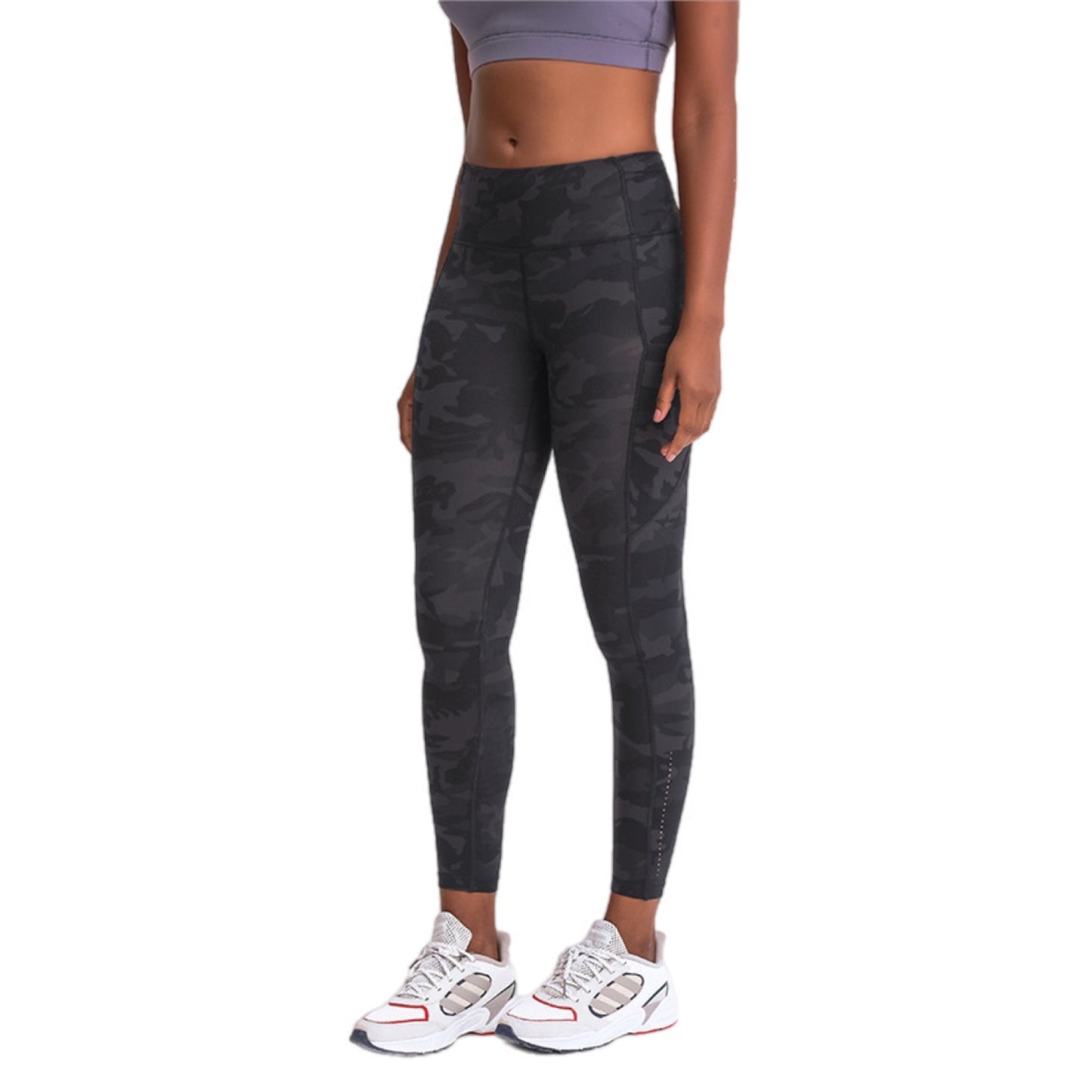 Wide Waistband Sports Leggings with Pockets