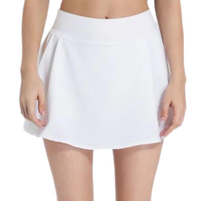 Pleated Mid-Rise Waist Active Skirt