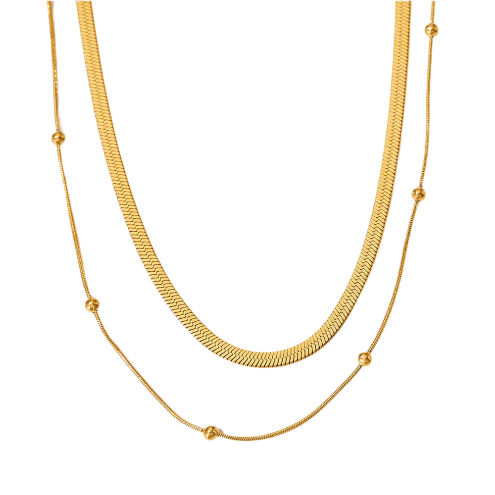 Gold or Silver Steel Layered Necklace