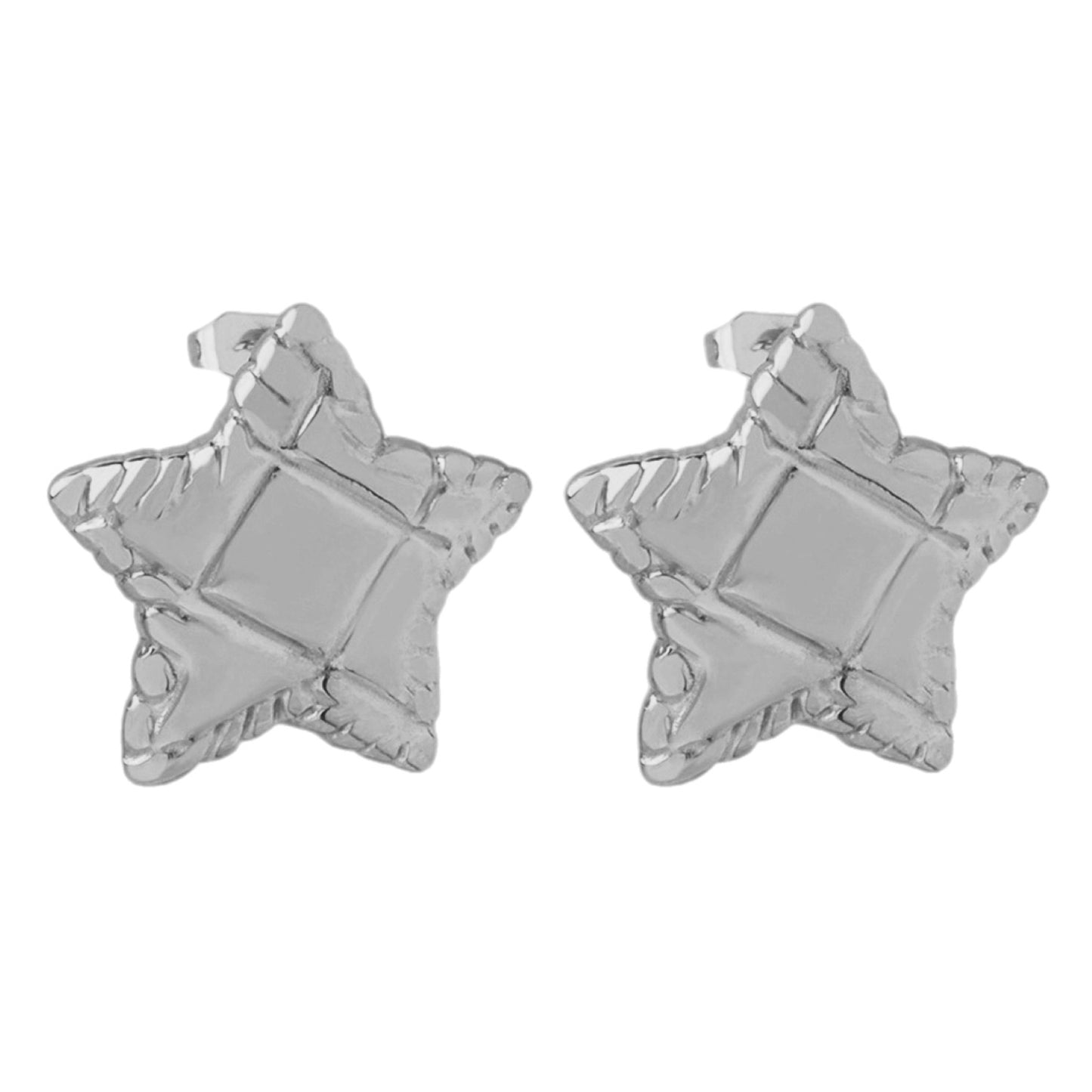 Titanium Steel Star Stud Earrings