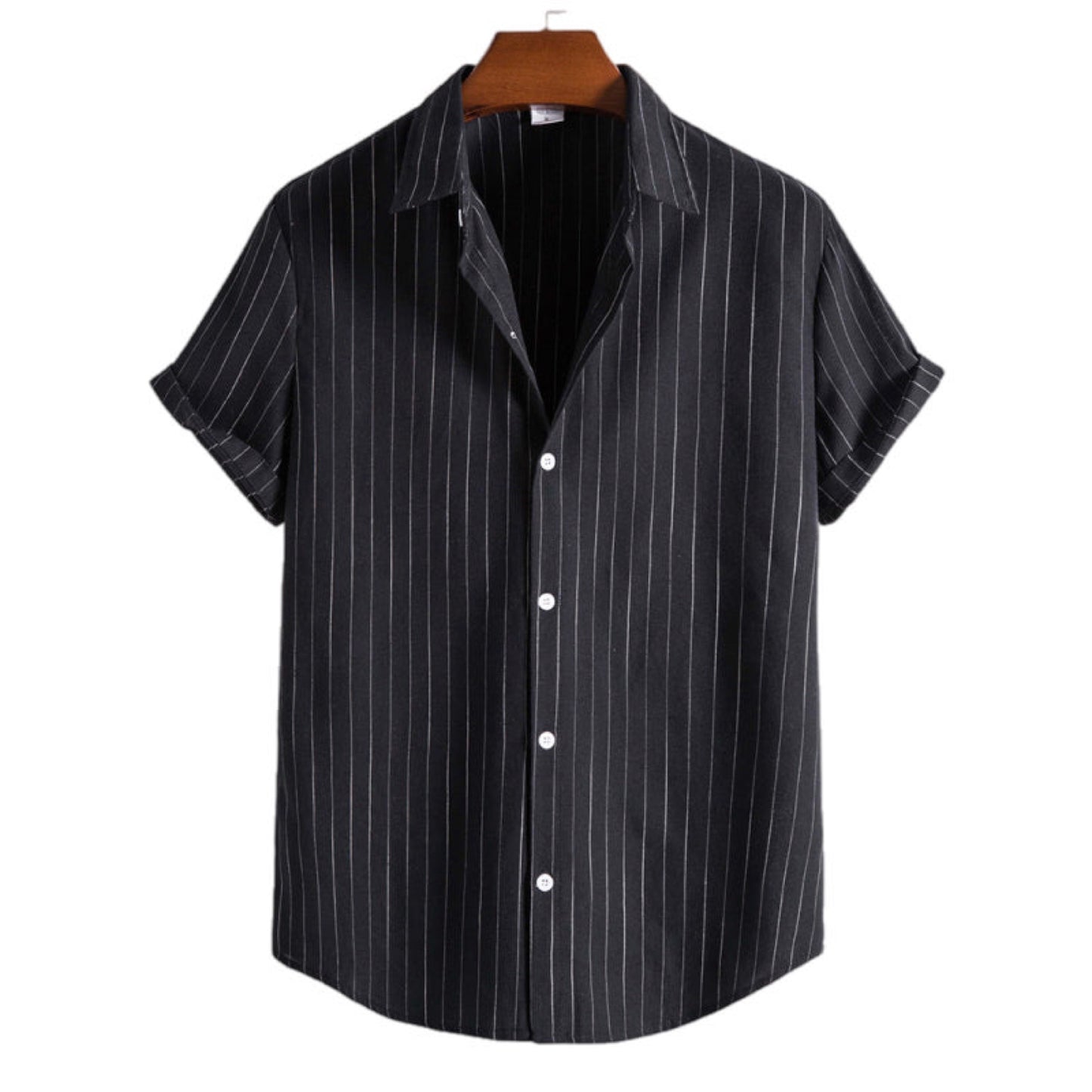 Striped Button Up Short Sleeve Shirt