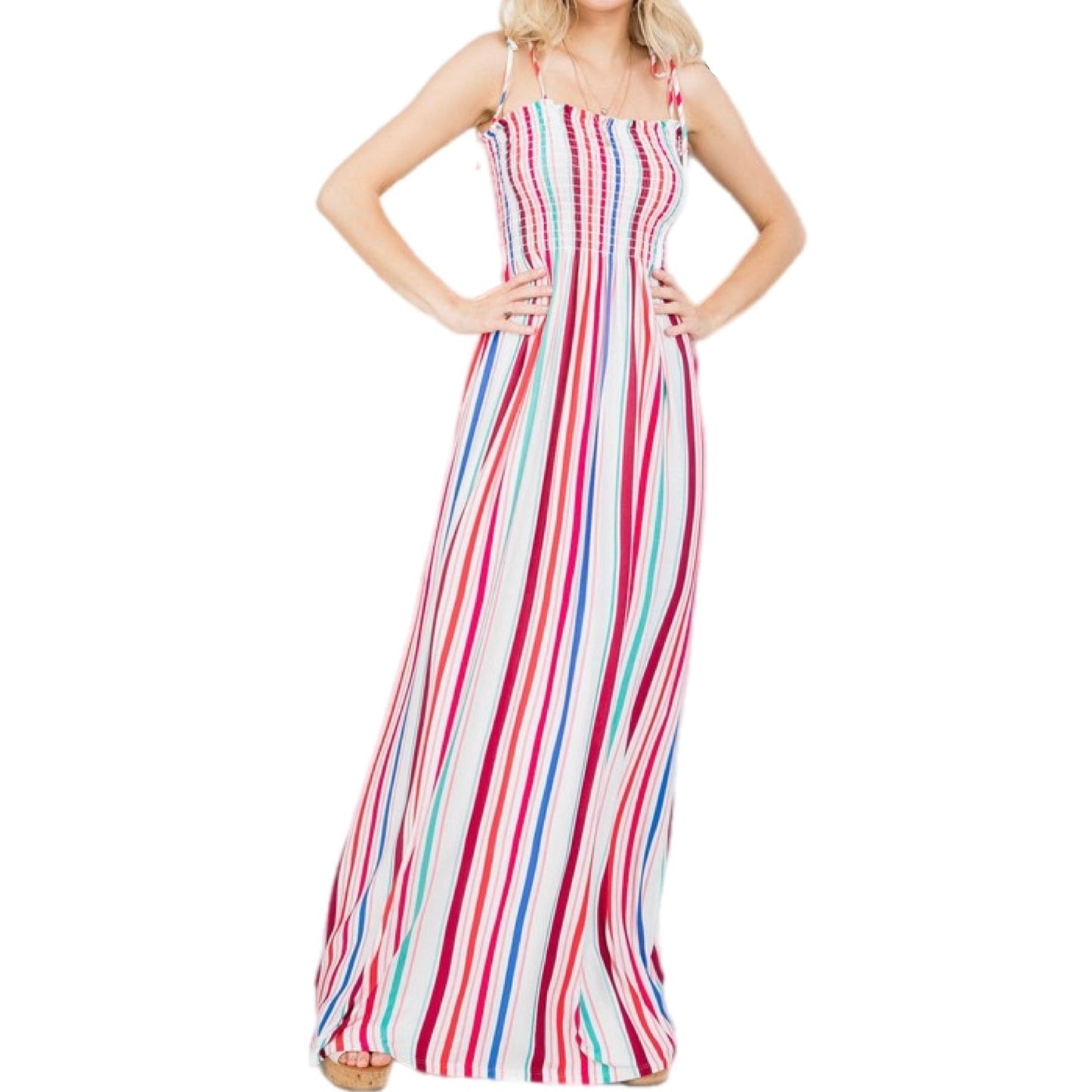 Plus Striped Maxi Dress