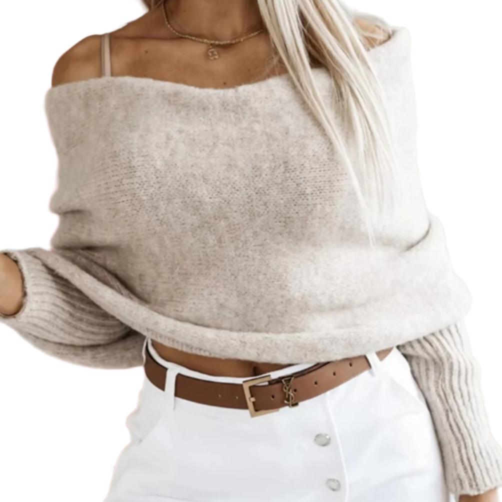 Long Sleeve Cropped Knit Top