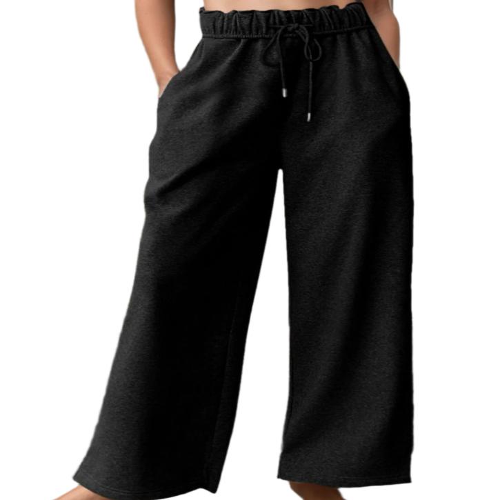 Drawstring Wide Leg Active Pants