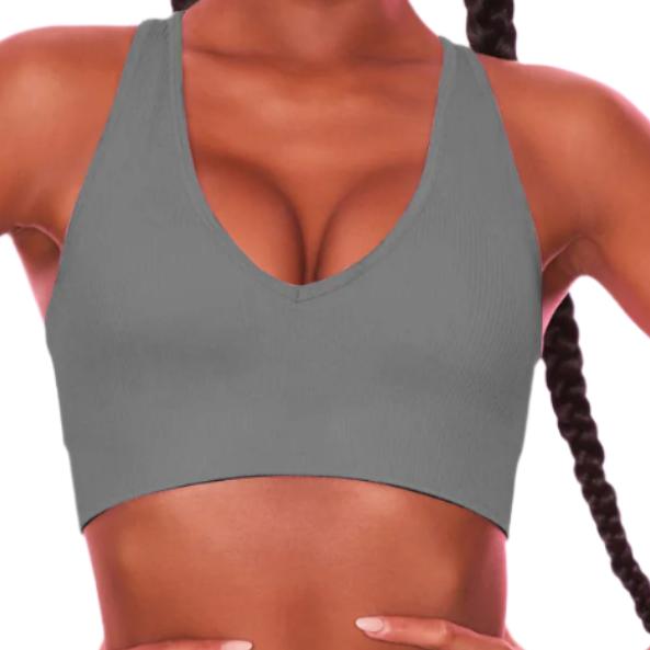 Scoop Neck Wide Strap Sports Bra