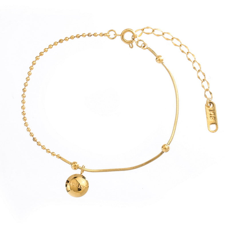 Gold Steel Charm Anklet