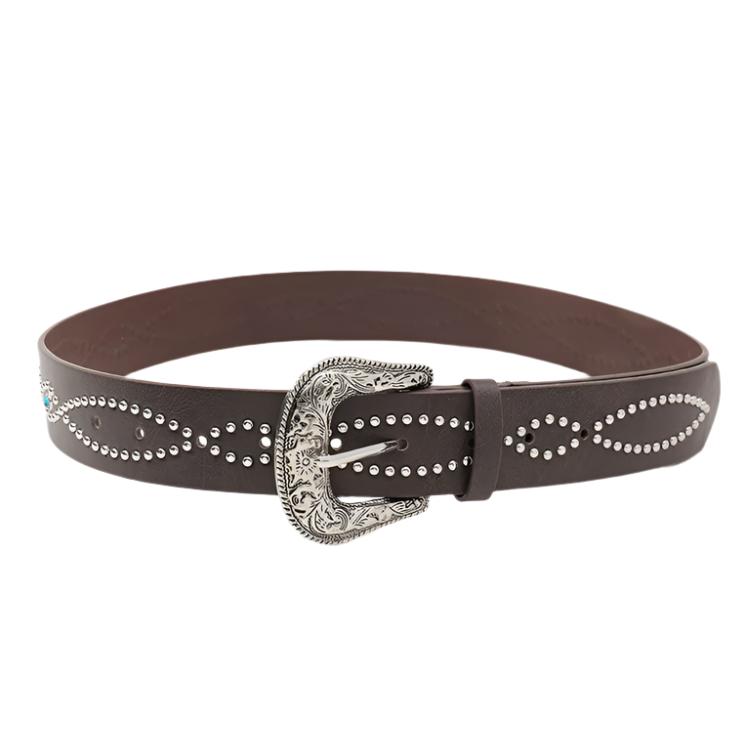 Vegan Leather Rhinestone Belt