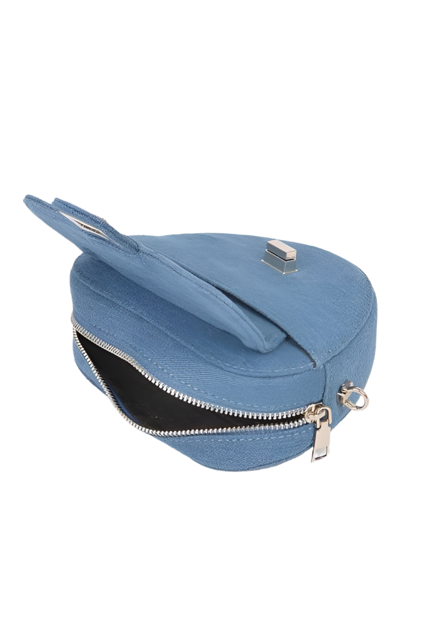 Denim Heart Shape Crossbody Bag