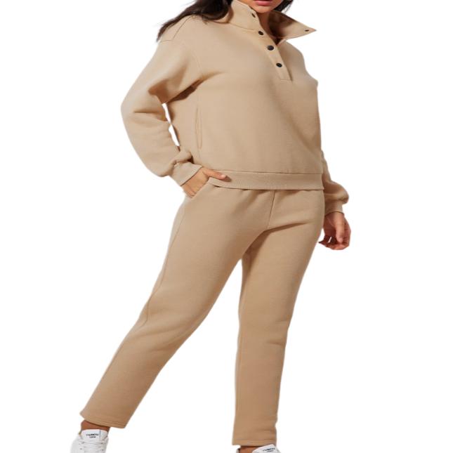 Half Snap Turtleneck Top & Pants Lounge Set